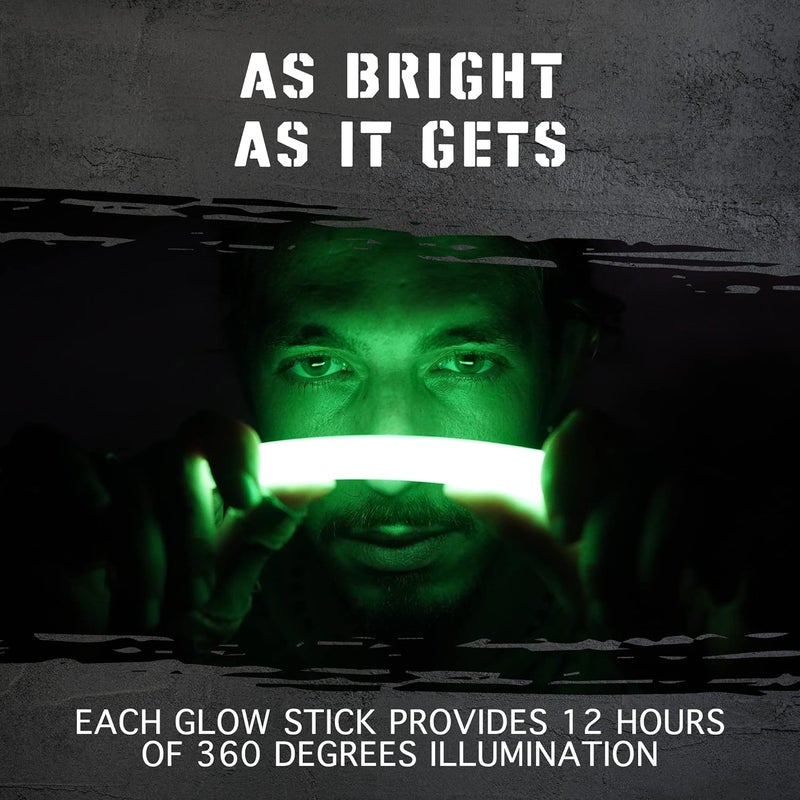 Glow Mind Emergency Glow Sticks with 12 Hours Duration, Individually Wrapped Industrial Grade Glowsticks for Survival Gear, Camping Lights, Power Outages and Military Use - Image 3